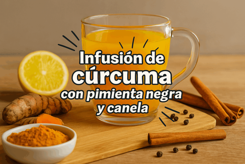 Infusión de cúrcuma con pimienta negra y canela
