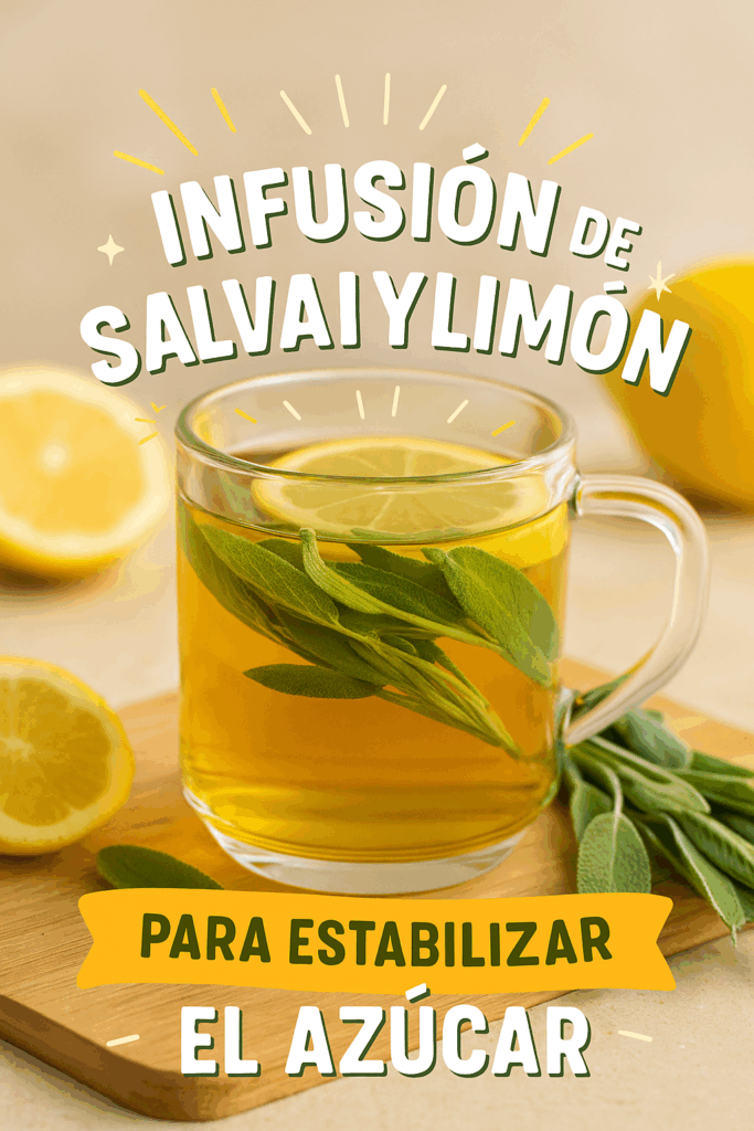 Infusión de salvia y limón para estabilizar el azúcar