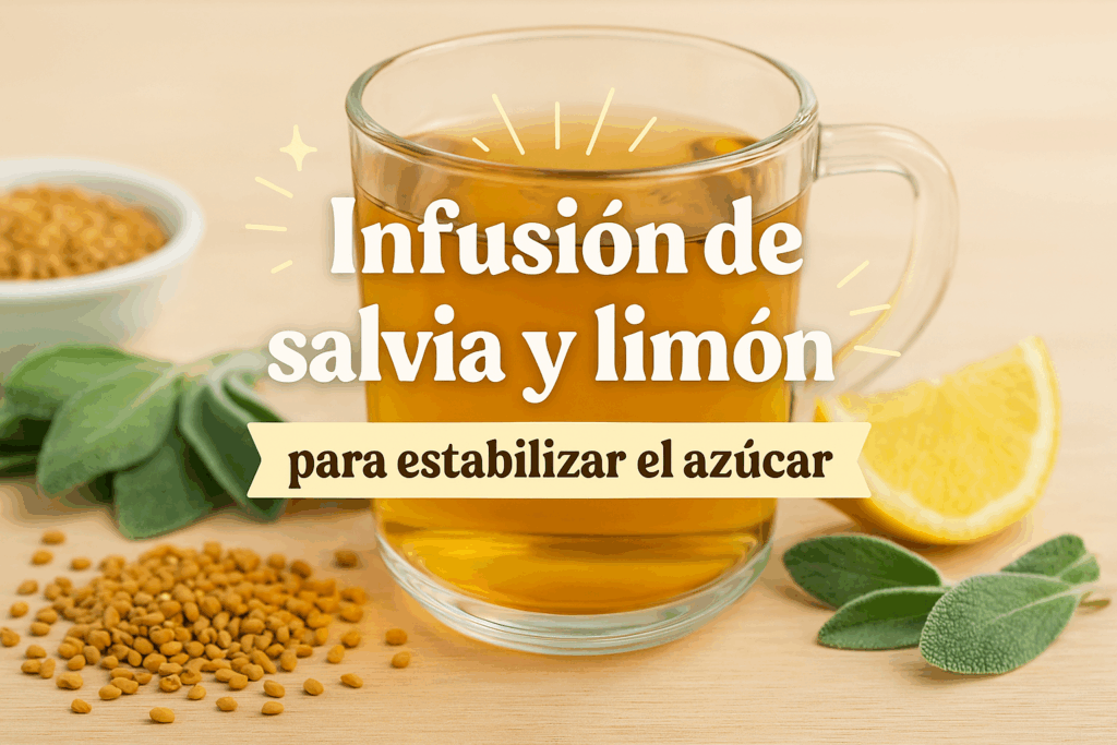 Infusión de salvia y limón para estabilizar el azúcar