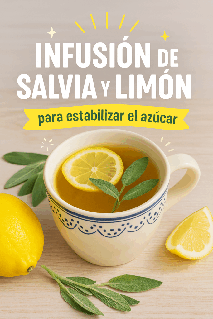 Infusión de salvia y limón para estabilizar el azúcar