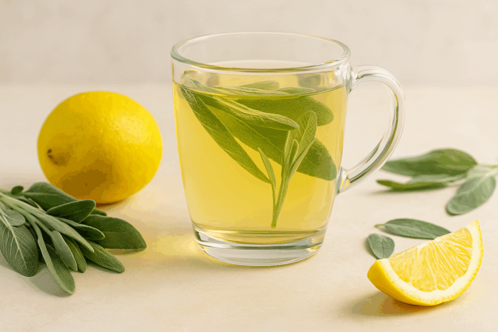 Infusión de salvia y limón para estabilizar el azúcar