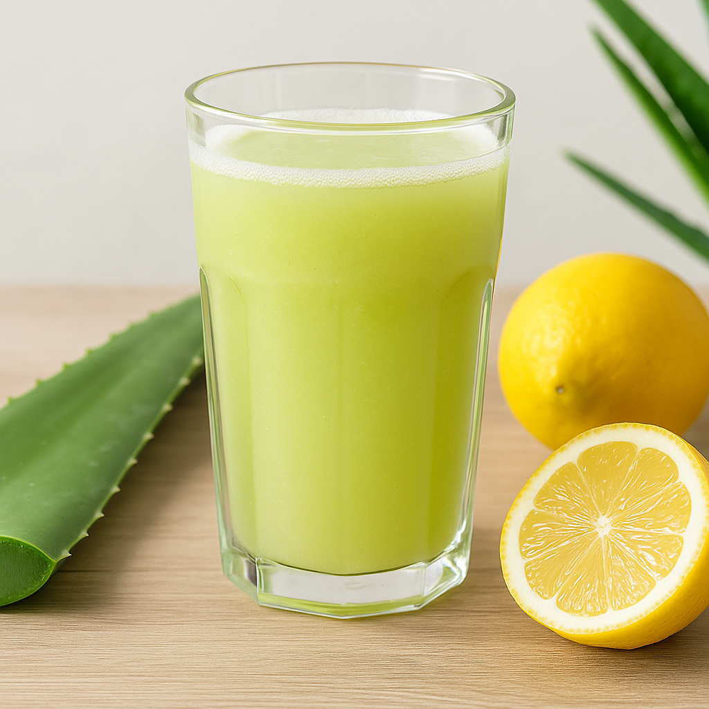 Jugo de aloe vera con limón para reducir el azúcar