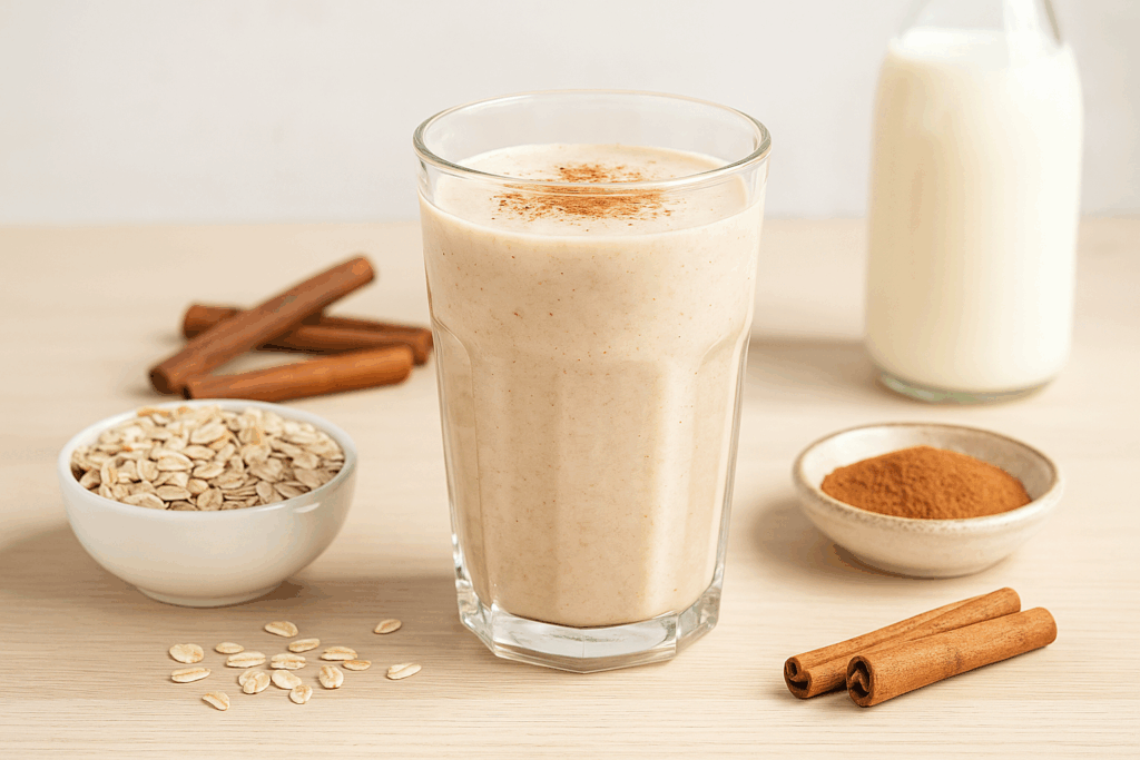 Batido de avena y canela para el desayuno
