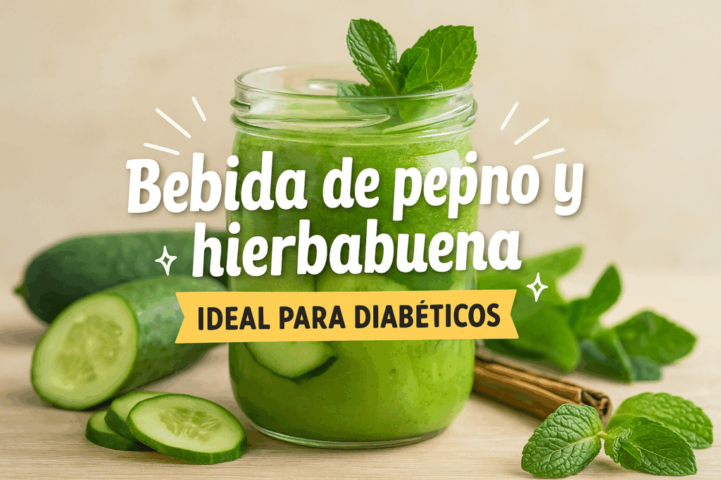 Bebida refrescante de pepino y menta para diabéticos