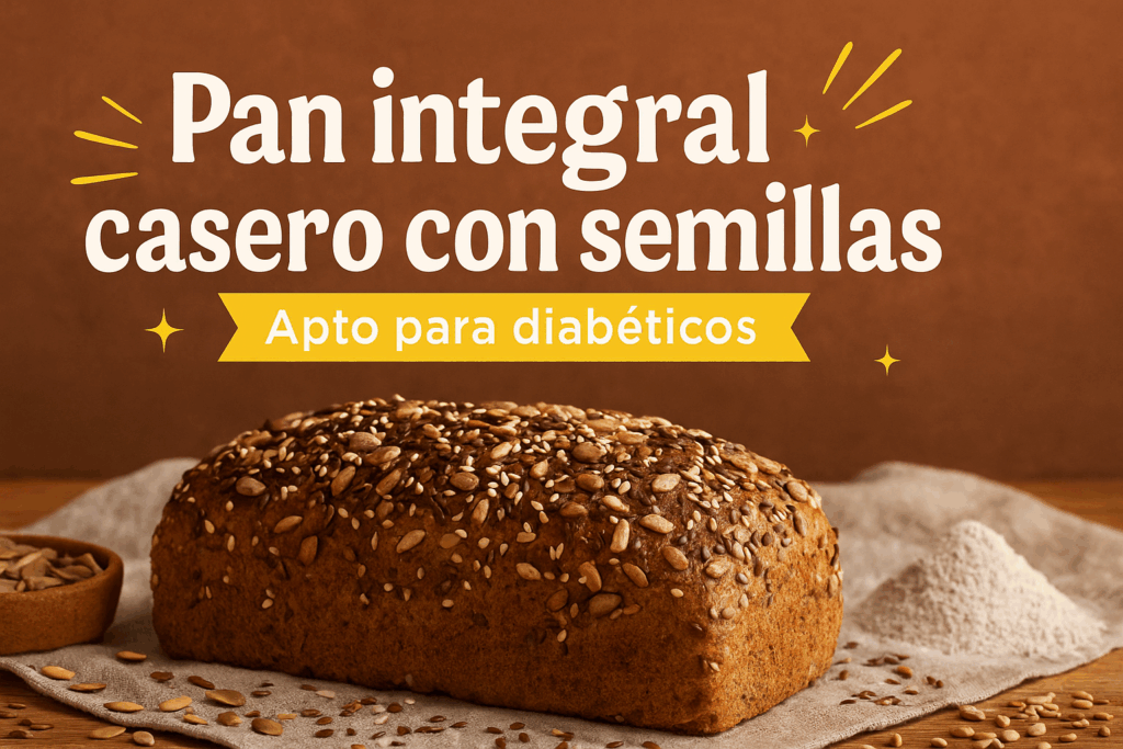 Pan casero de semillas integrales para diabéticos
