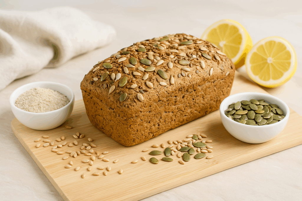 Pan casero de semillas integrales para diabéticos
