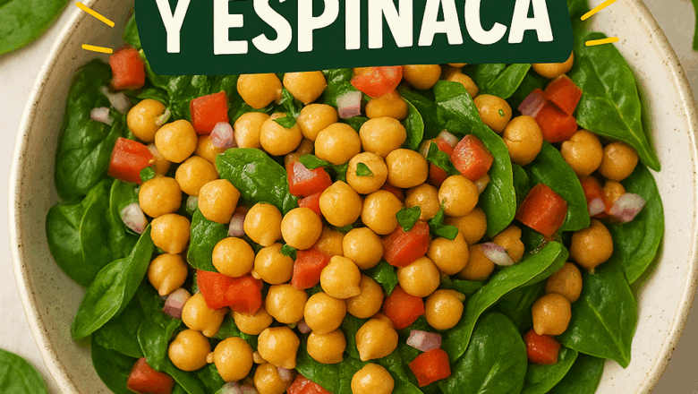 Ensalada de garbanzos y espinacas para diabéticos