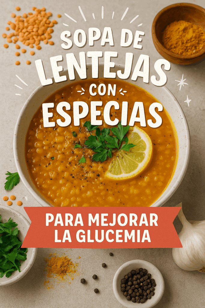 Sopa de lentejas con especias para mejorar los niveles de azúcar
