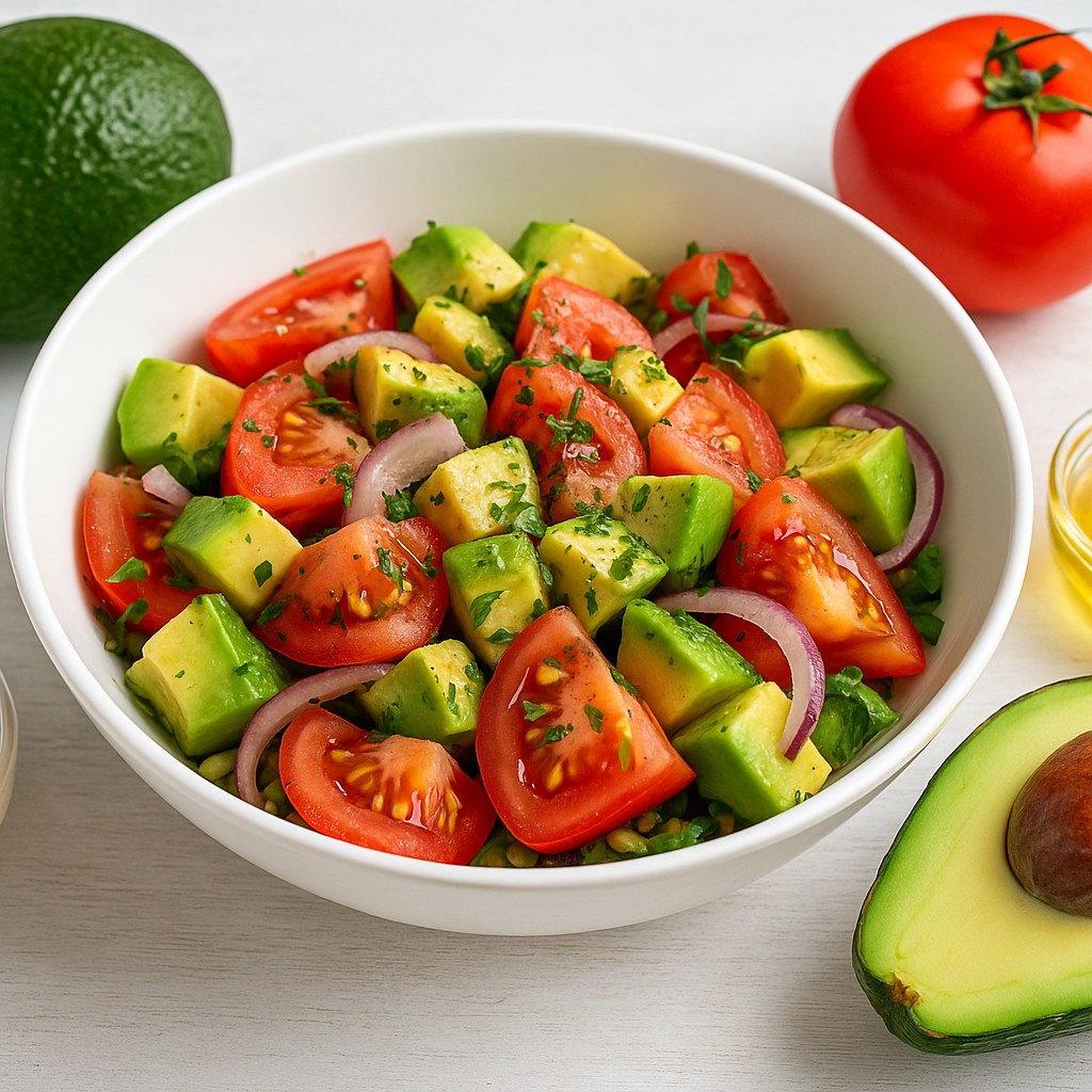 Ensalada de aguacate y tomate para diabéticos