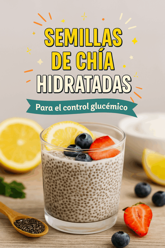 Semillas de chía hidratadas para el control del azúcar en sangre