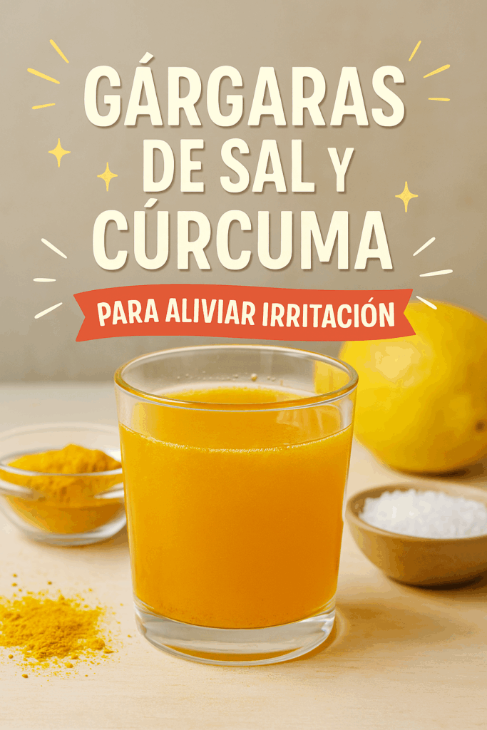 Gárgaras de sal y cúrcuma para aliviar el dolor de garganta